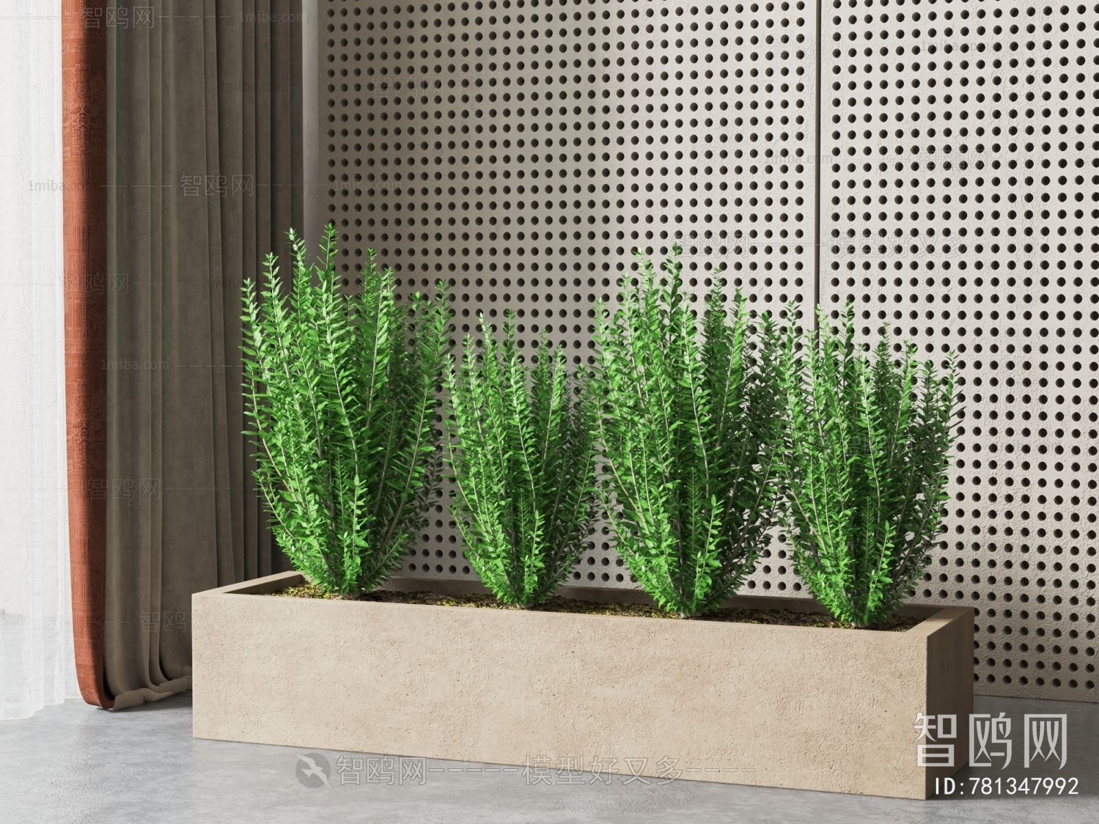 Modern Potted Green Plant