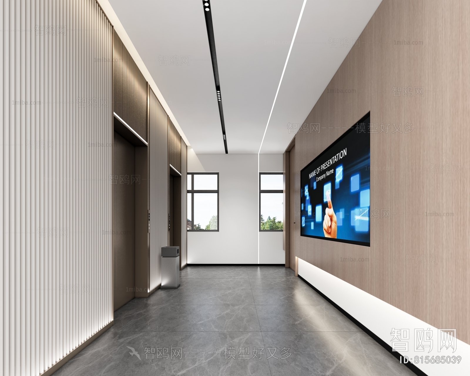 Modern Office Elevator Hall