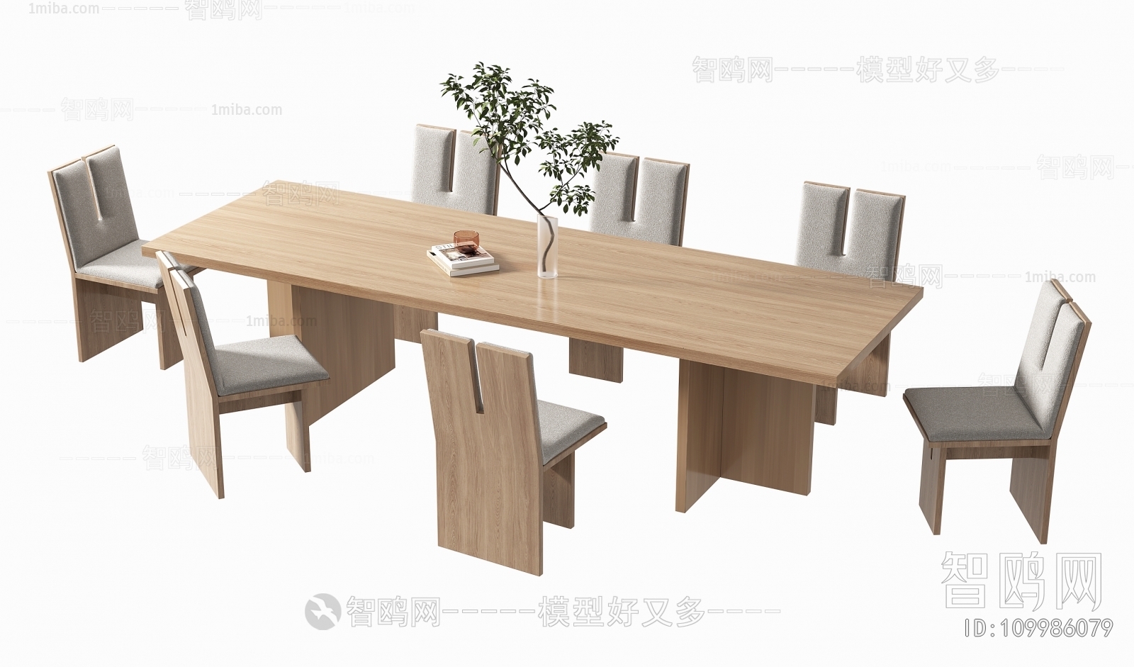 北欧长方形餐桌椅