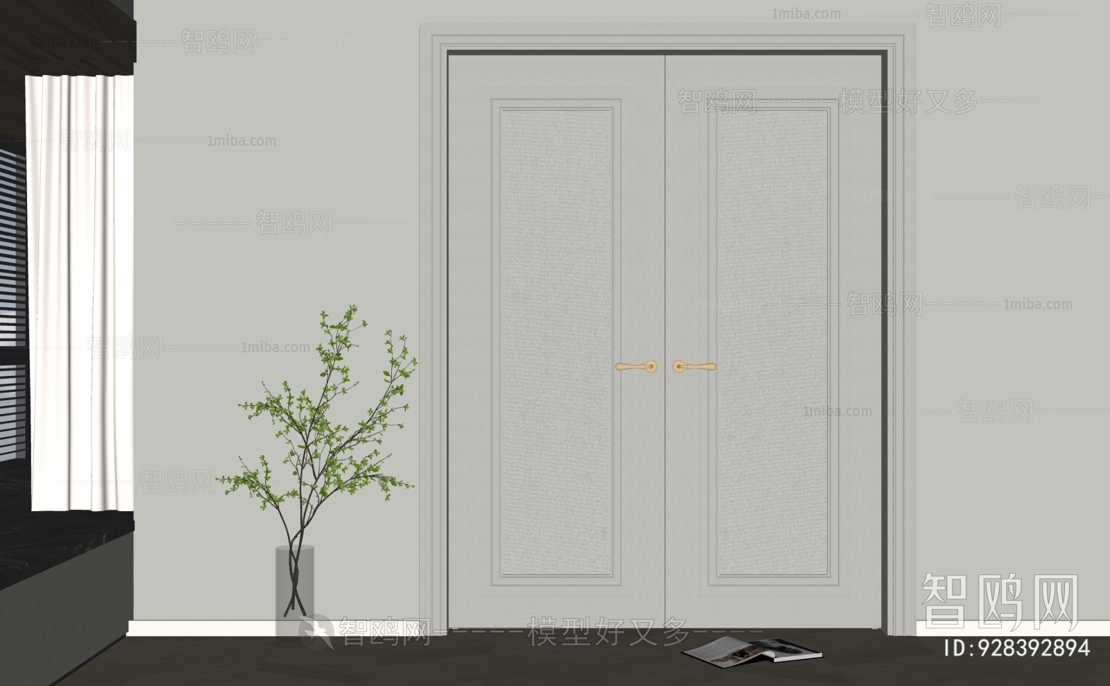 Simple European Style Double Door