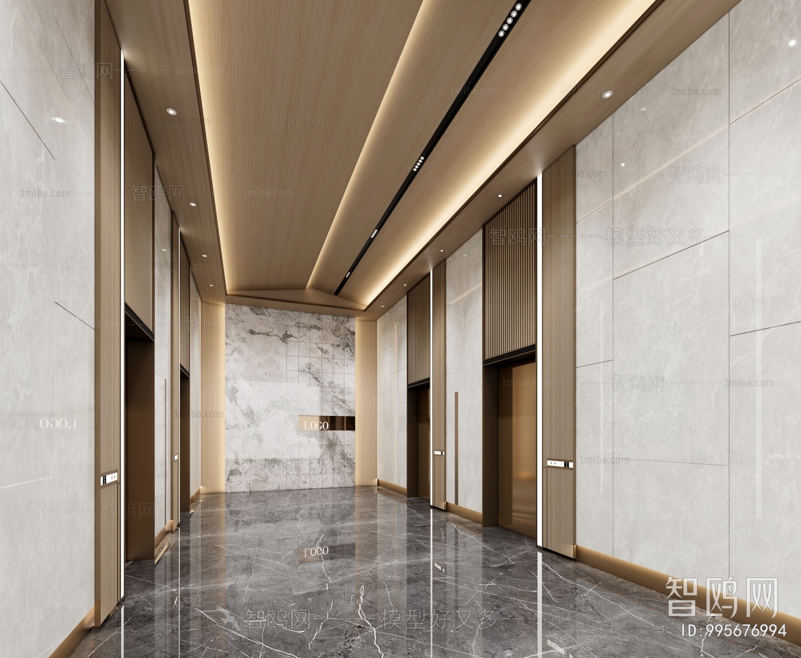 Modern Office Elevator Hall