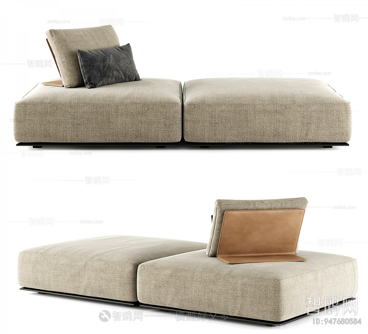 现代方形沙发凳