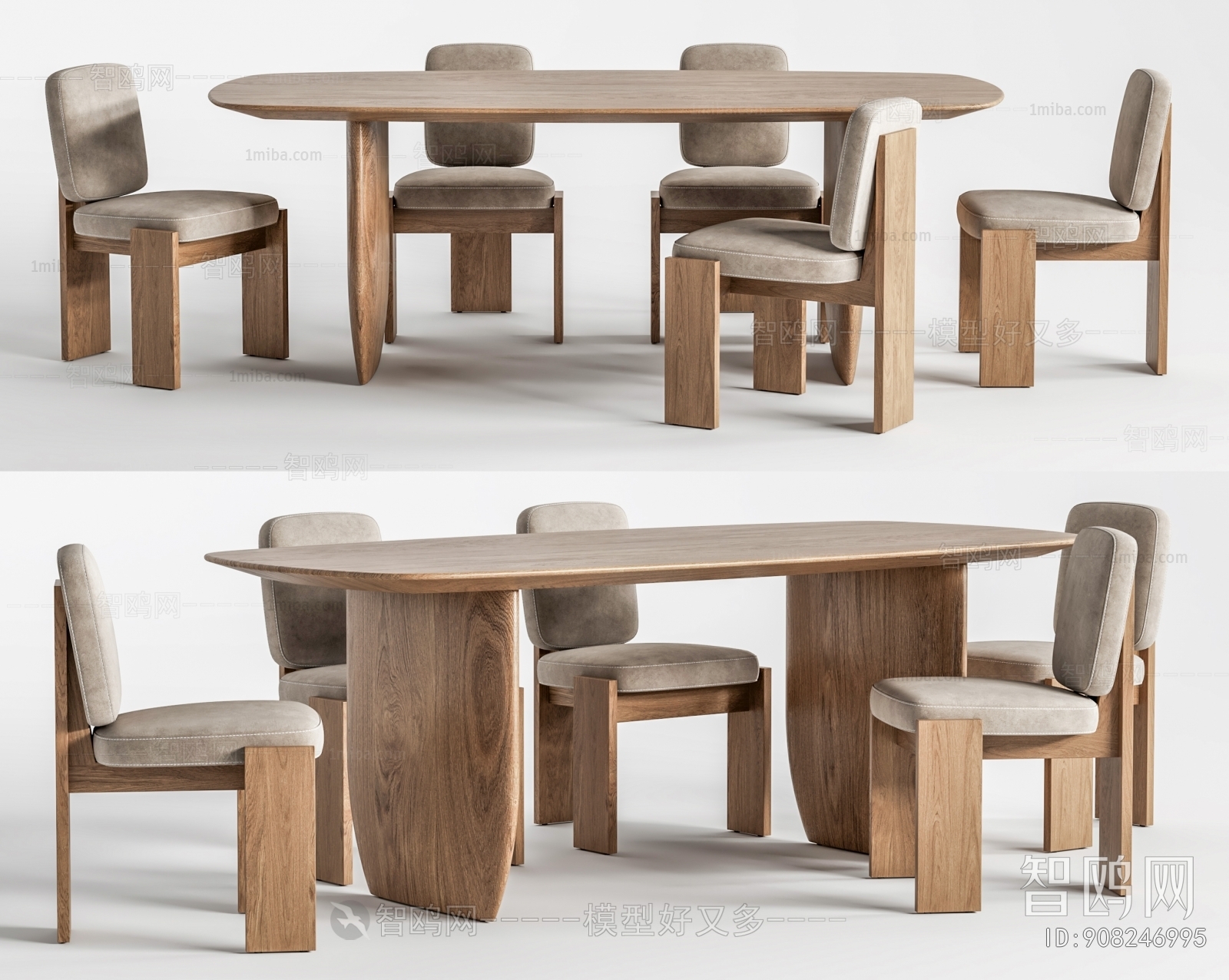 Modern Wabi-sabi Style Dining Table And Chairs