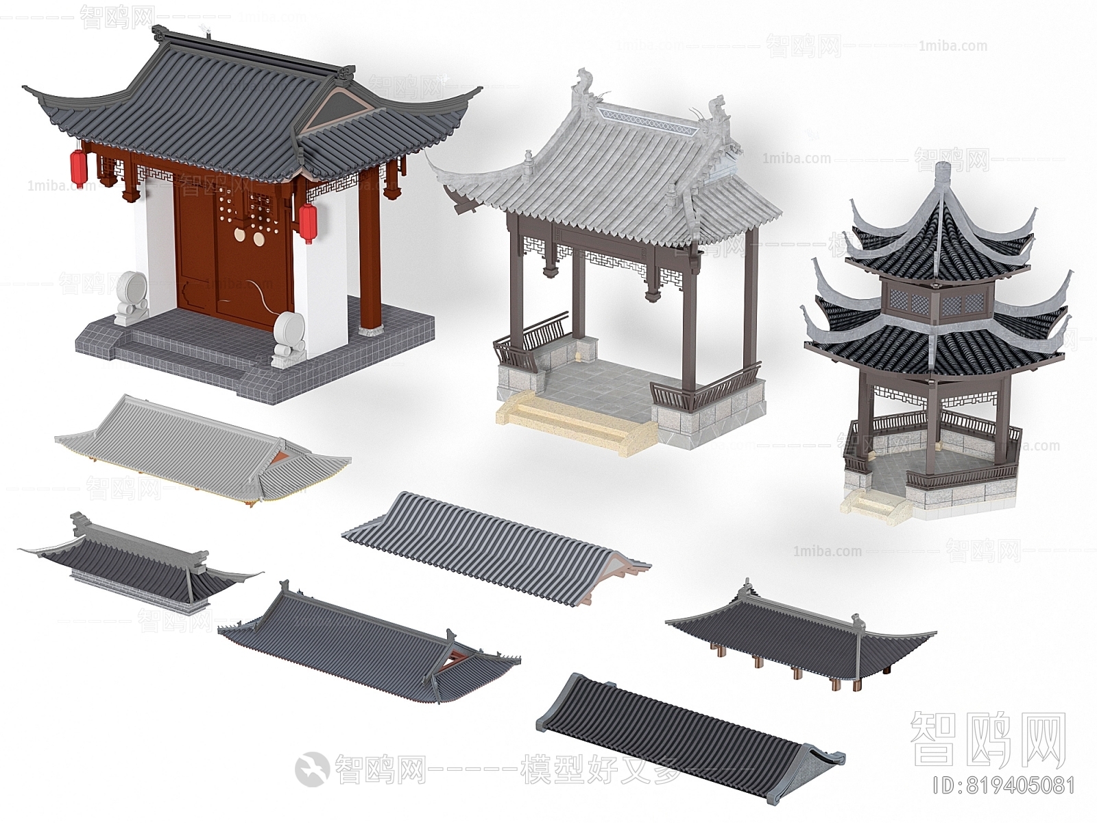 New Chinese Style Ancient Architectural Buildings