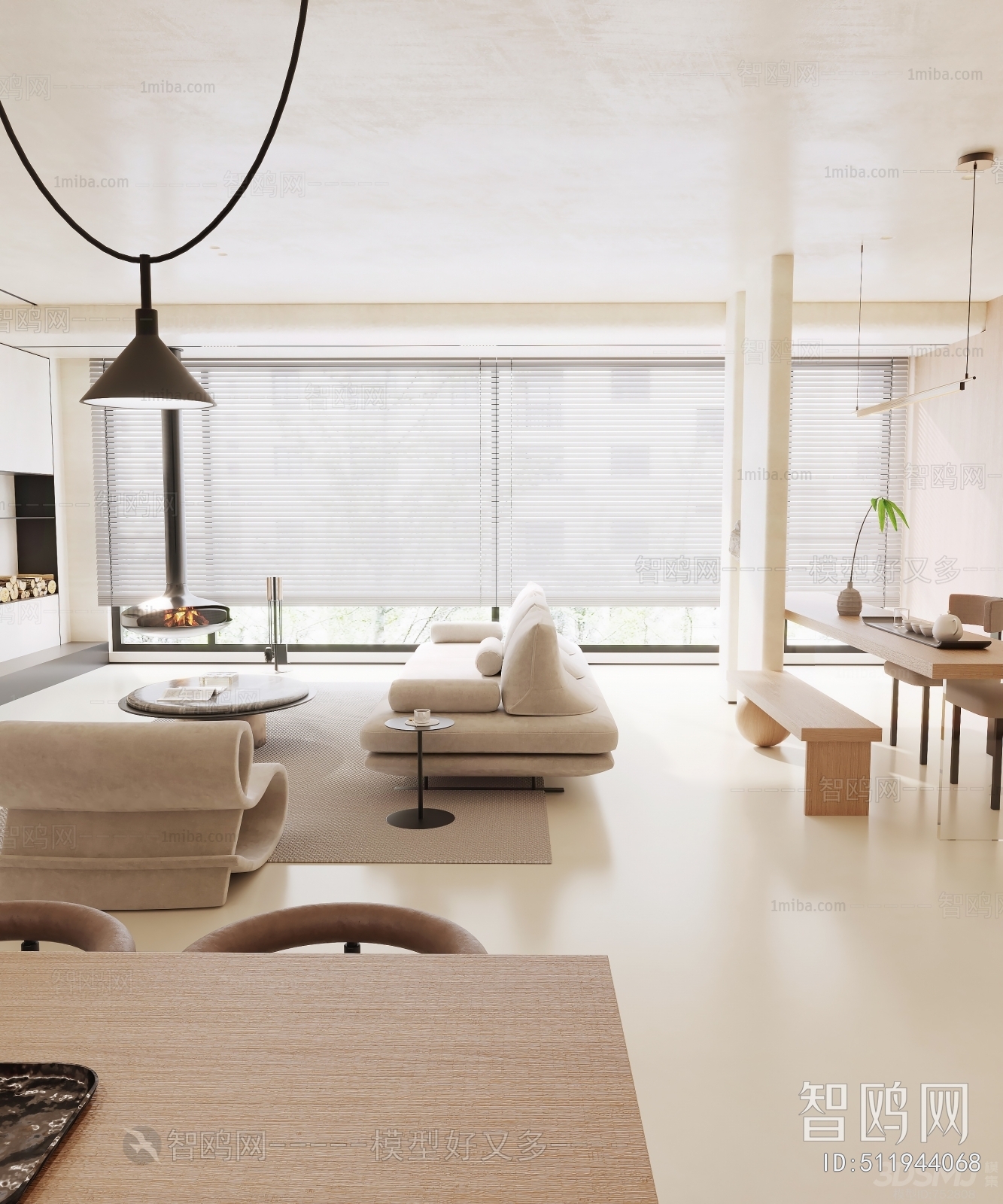 Modern Wabi-sabi Style A Living Room