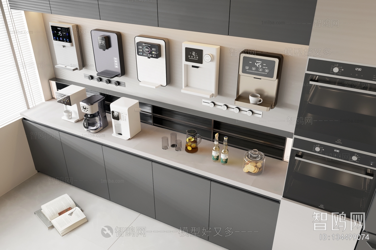 现代厨电咖啡机  直饮机 烤箱 橱柜