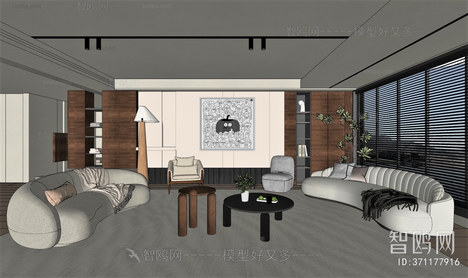 Modern Wabi-sabi Style A Living Room