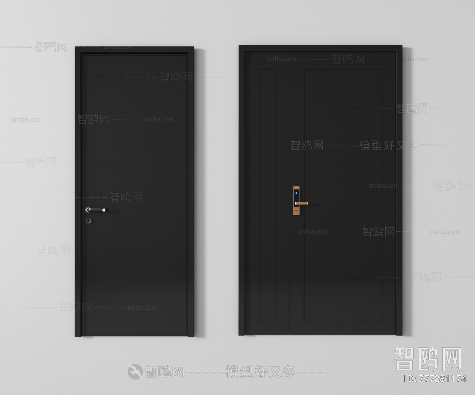 Modern Unequal Double Door