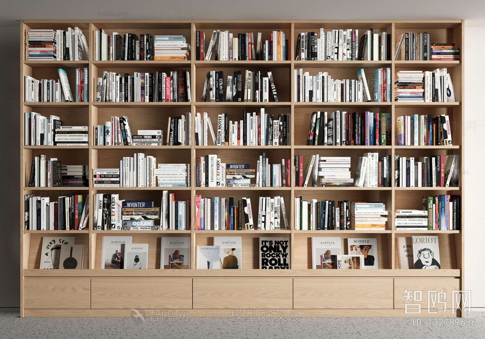 现代书柜、书籍组合