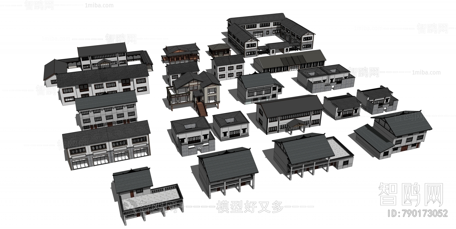 New Chinese Style Architectural Bird's-eye View Planning