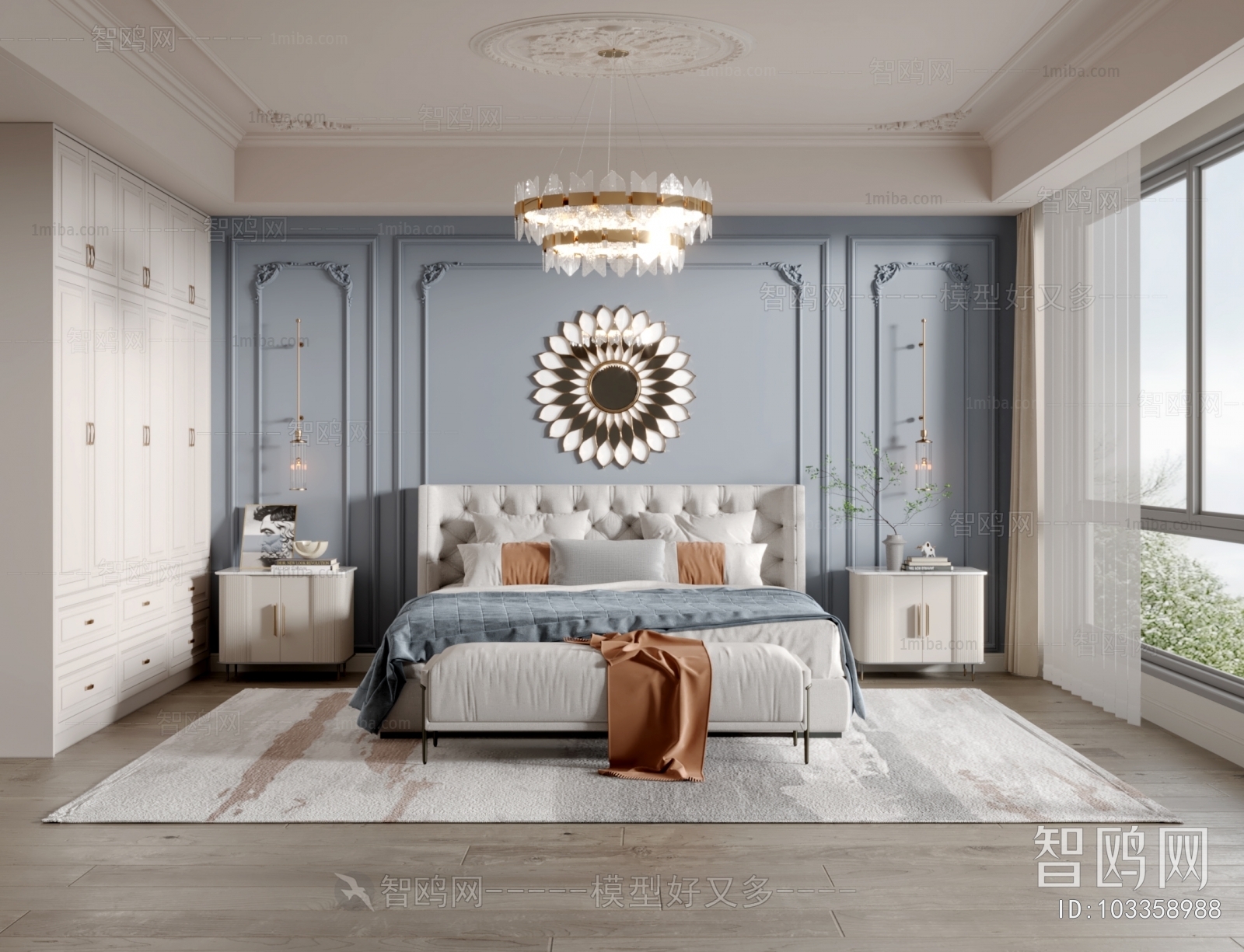 Simple European Style Bedroom