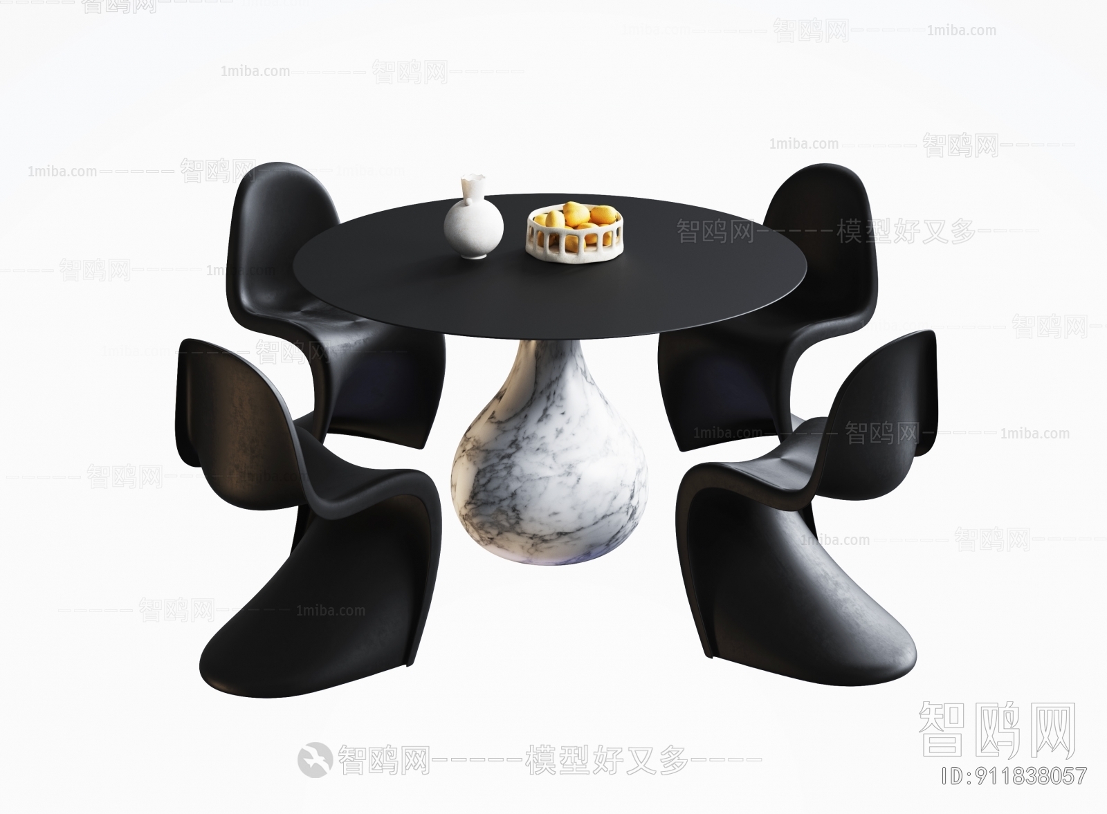 中古风圆形餐桌椅
