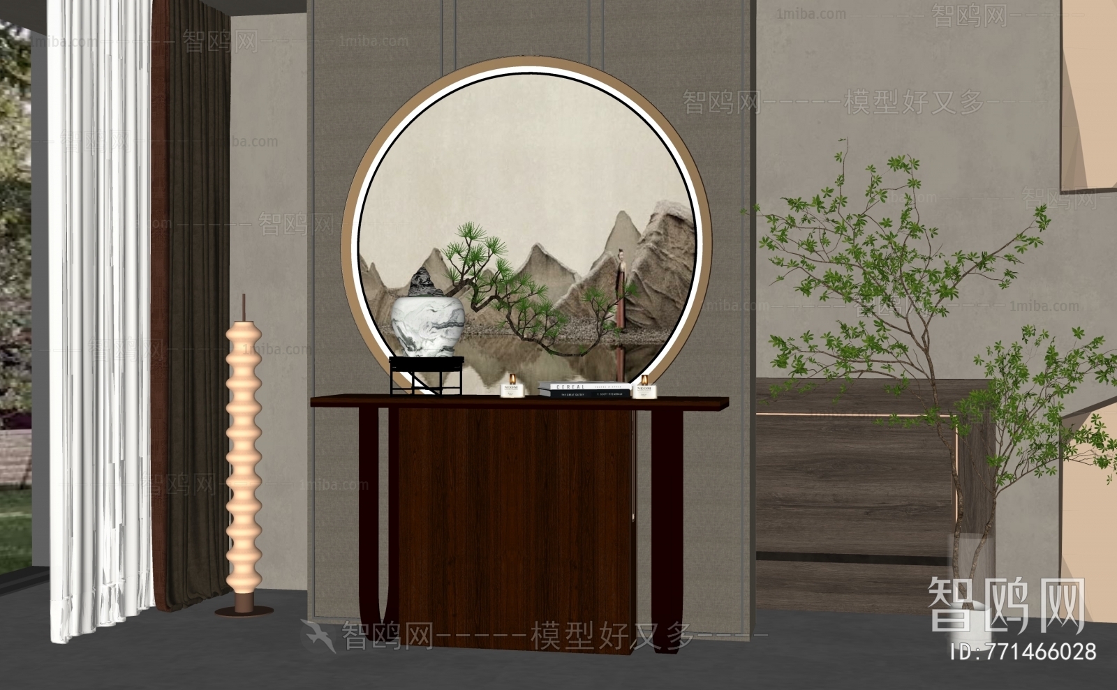 New Chinese Style Entrance Cabinet