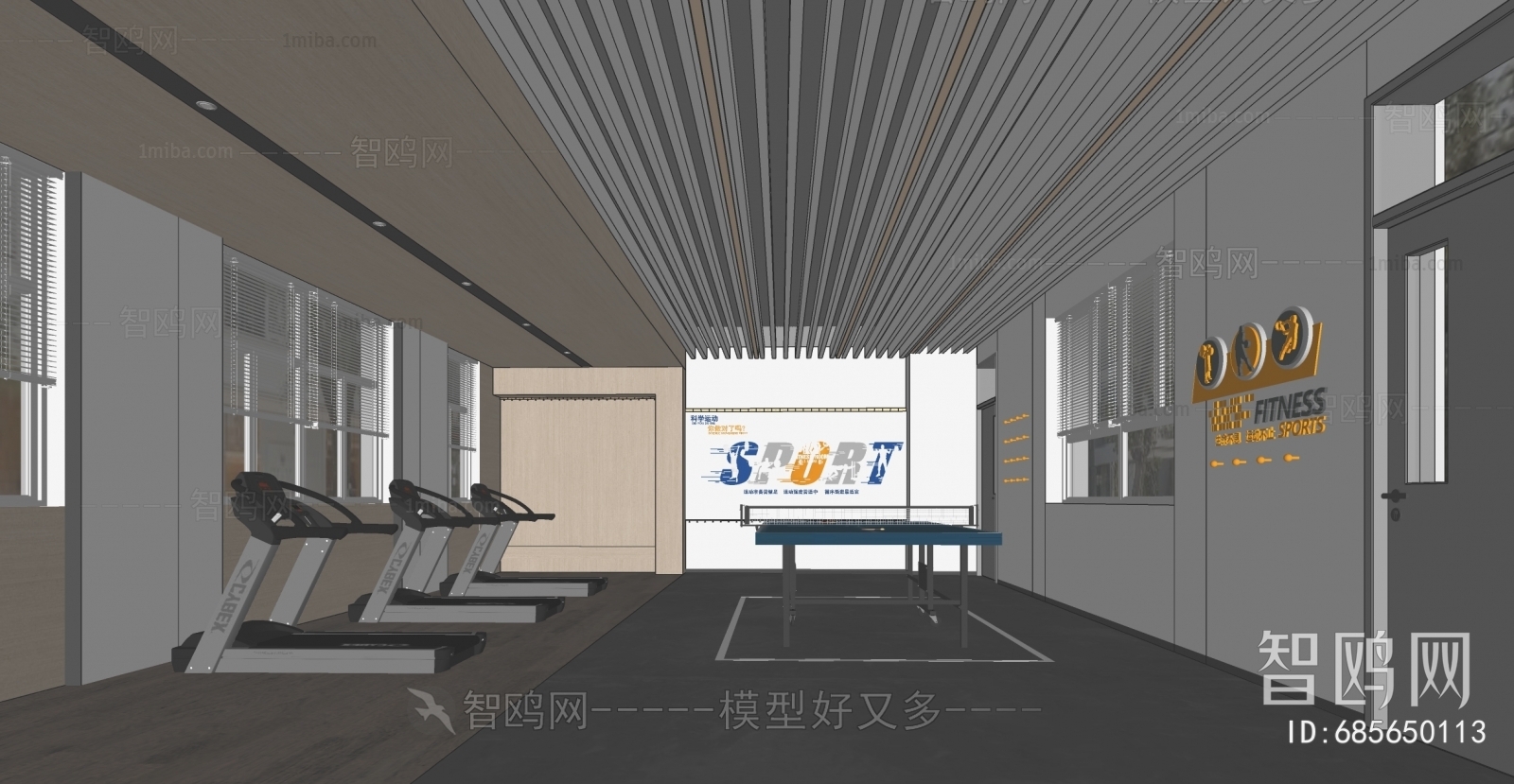现代员工健身房 乒乓球室