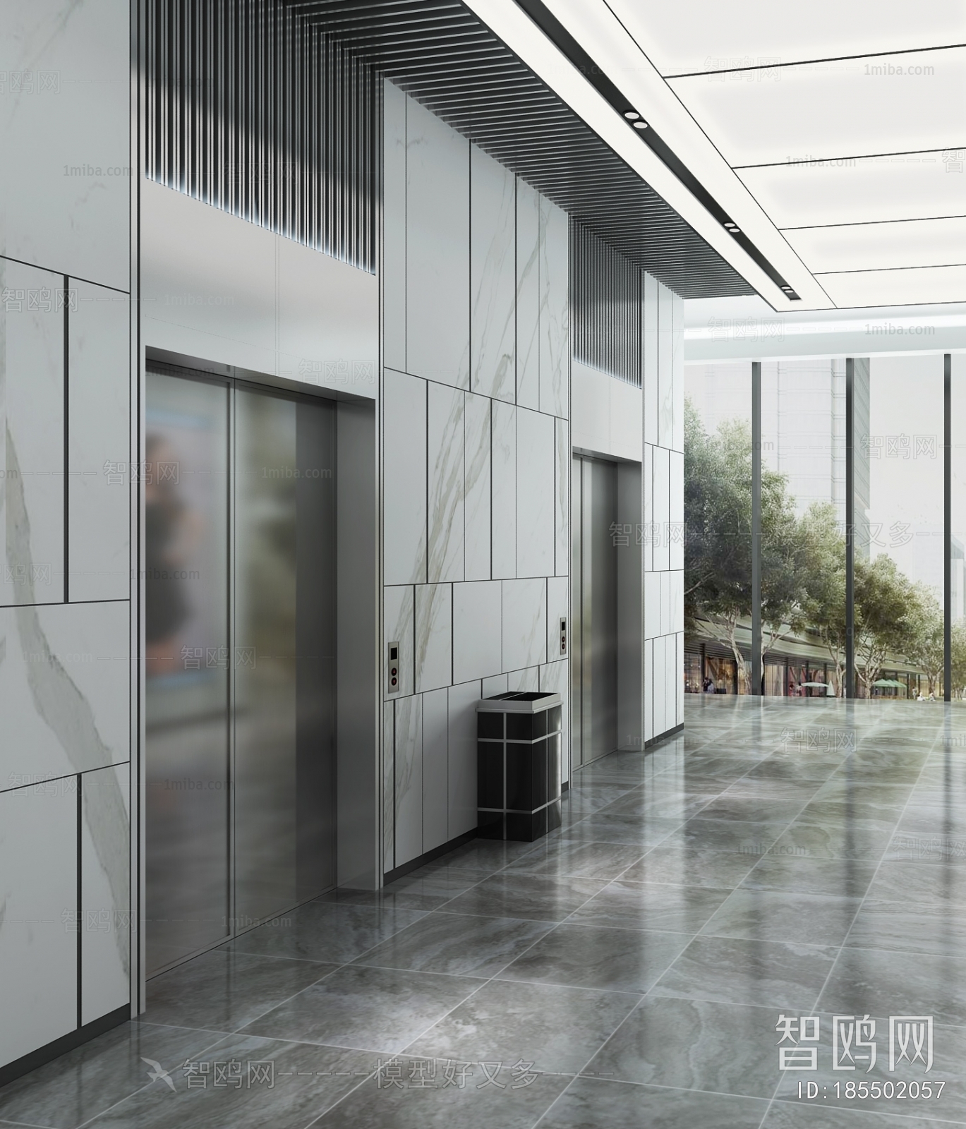 Modern Office Elevator Hall