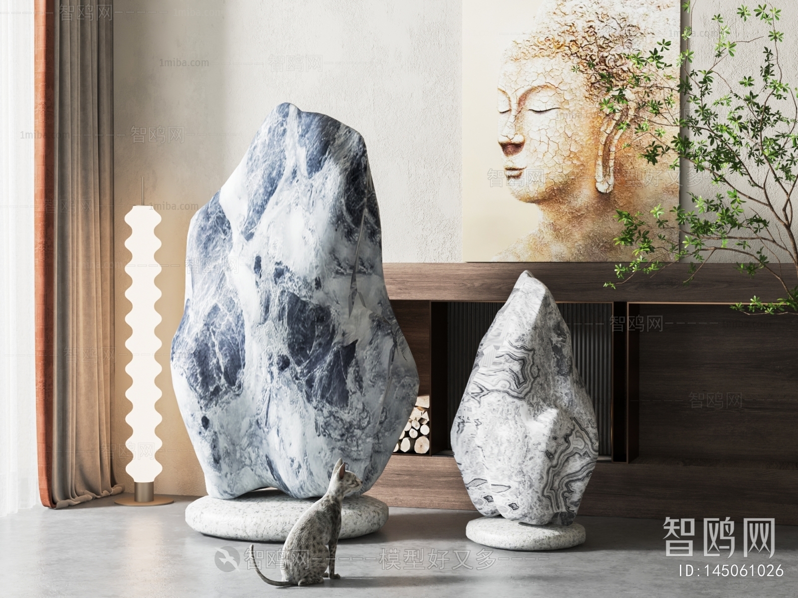新中式石头雕塑摆件
