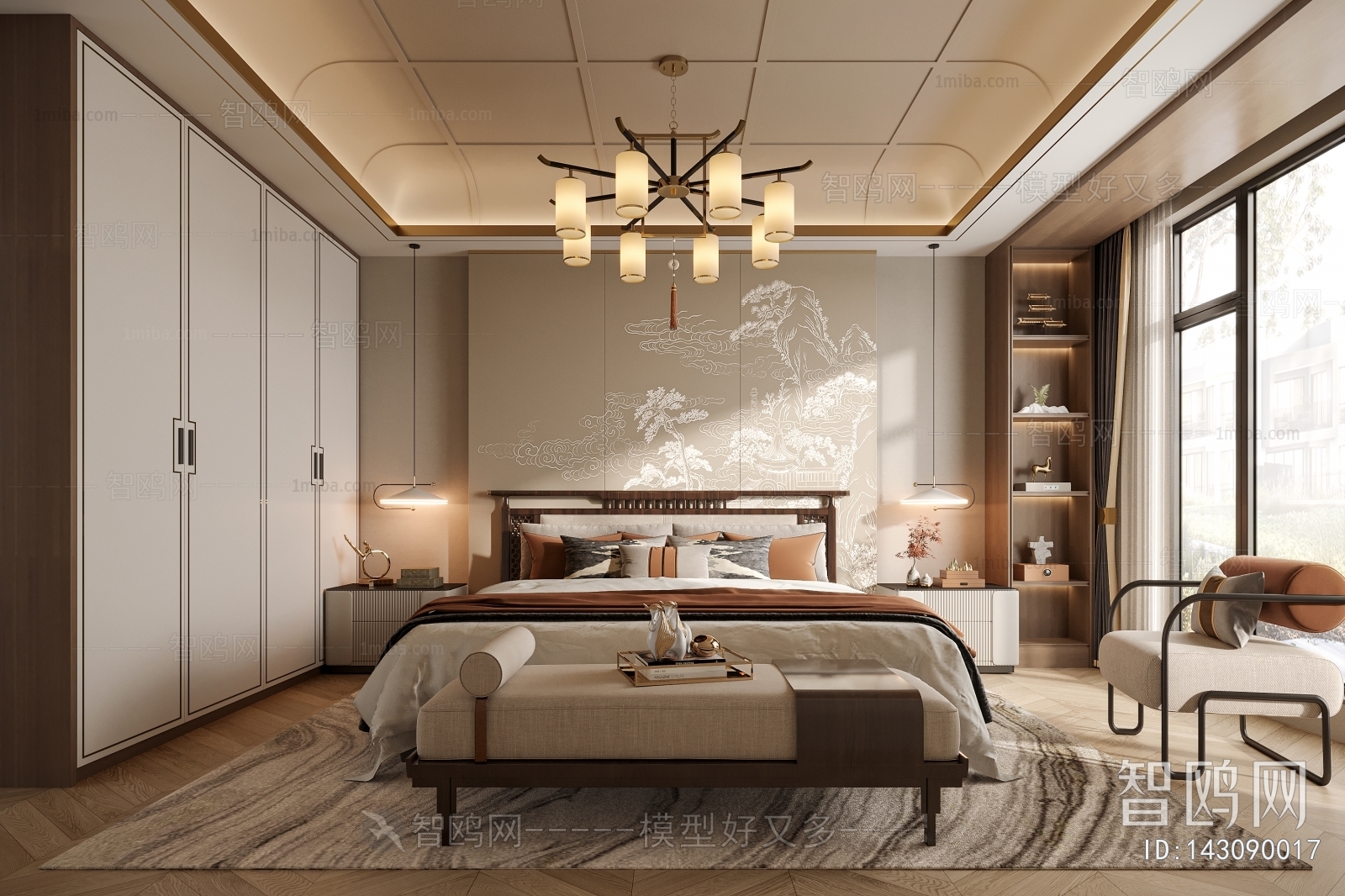 New Chinese Style Bedroom