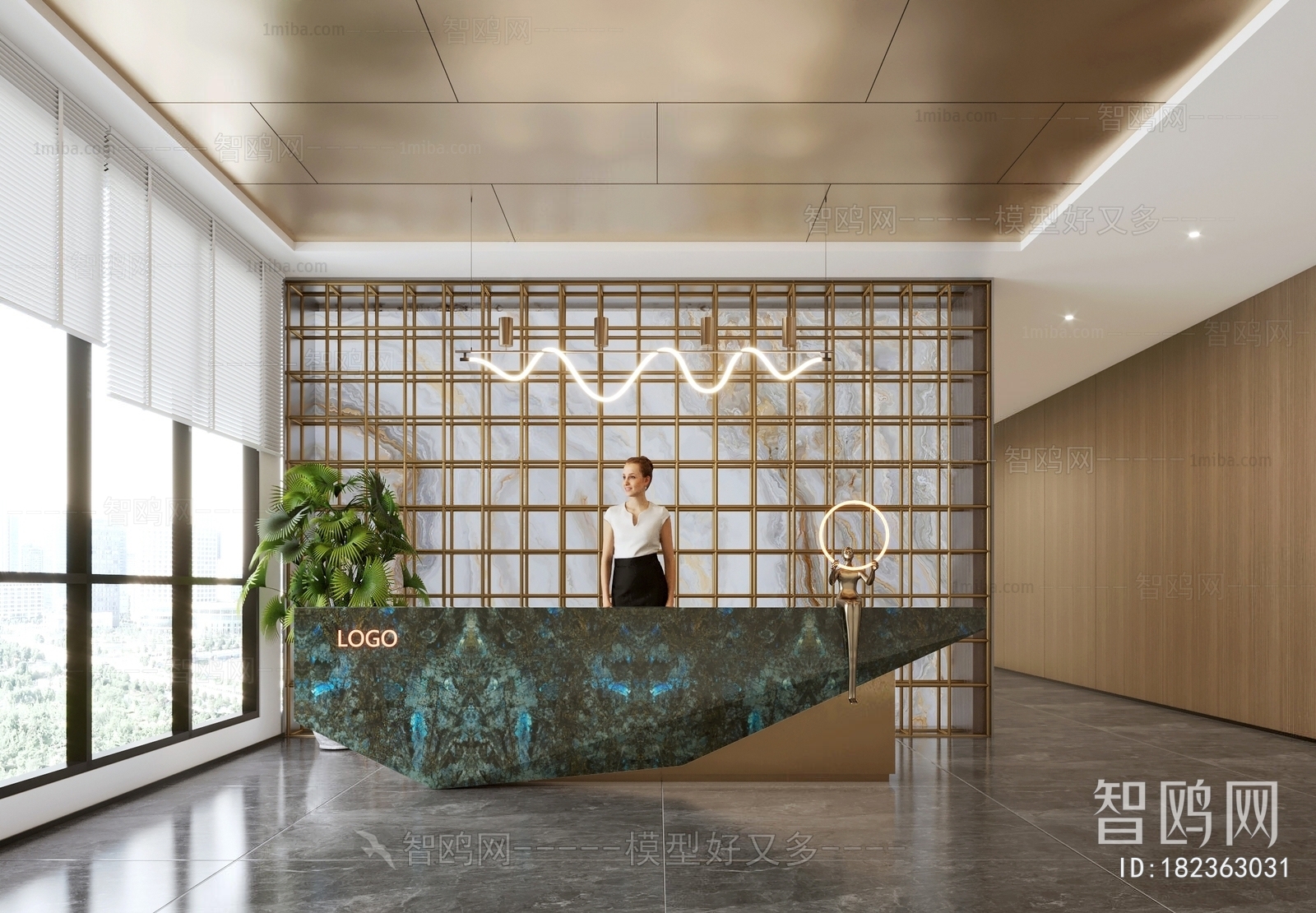 Modern Office Reception Desk