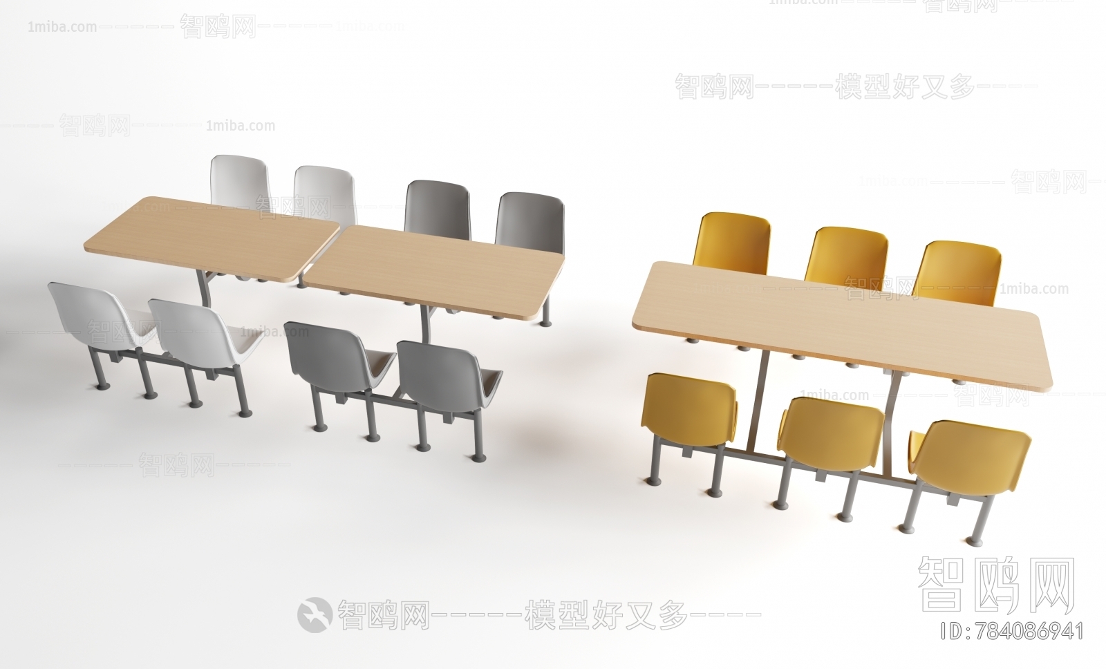 现代食堂餐桌椅组合