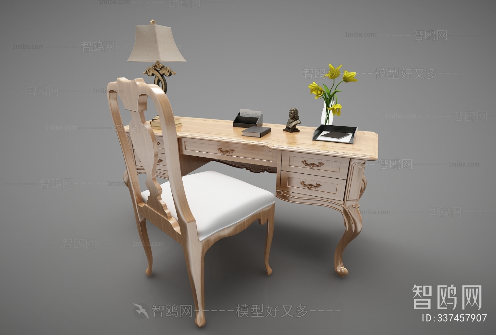 欧式风格书桌椅