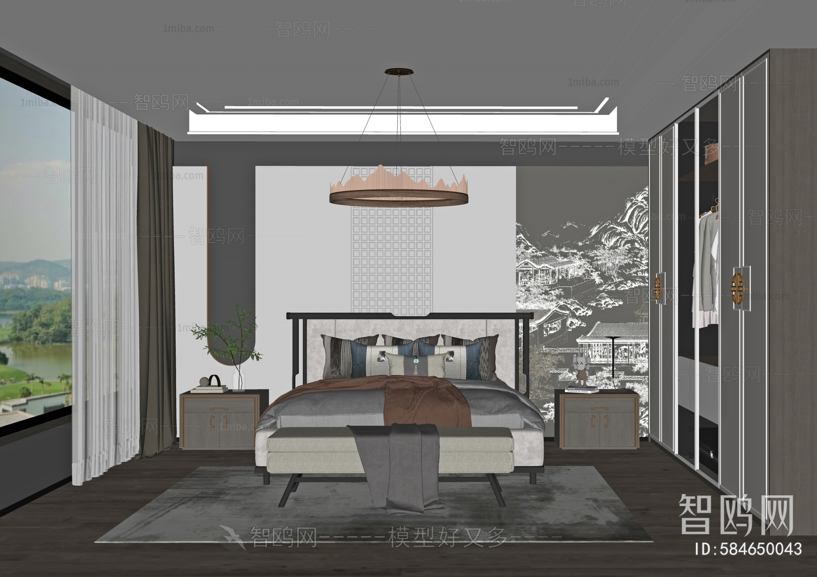 New Chinese Style Bedroom