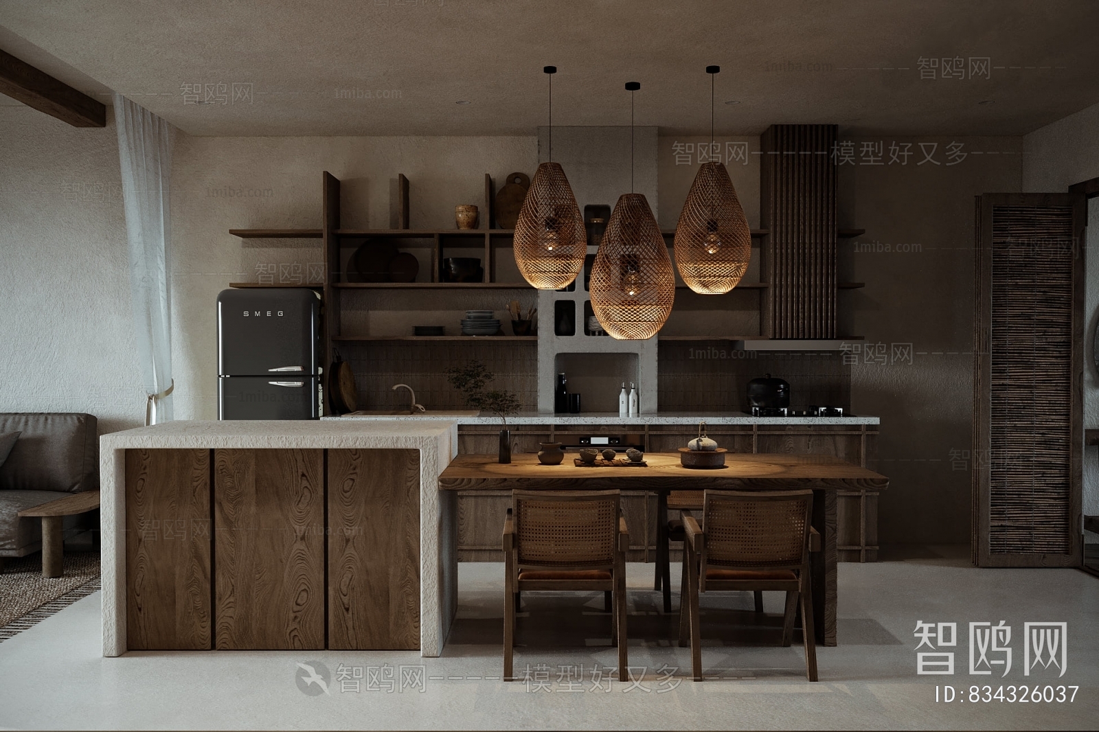 Wabi-sabi Style Dining Room