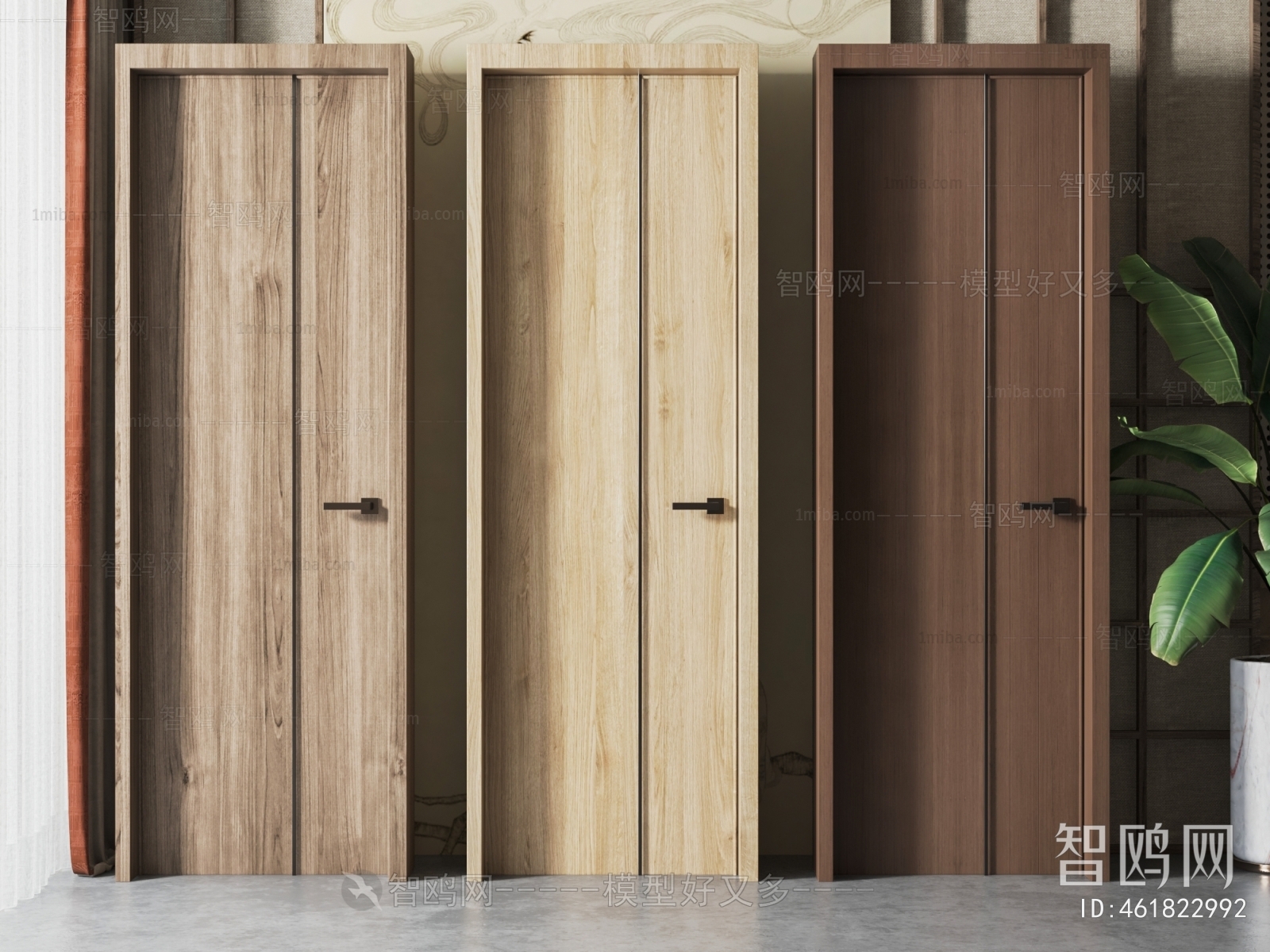 New Chinese Style Solid Wood Door