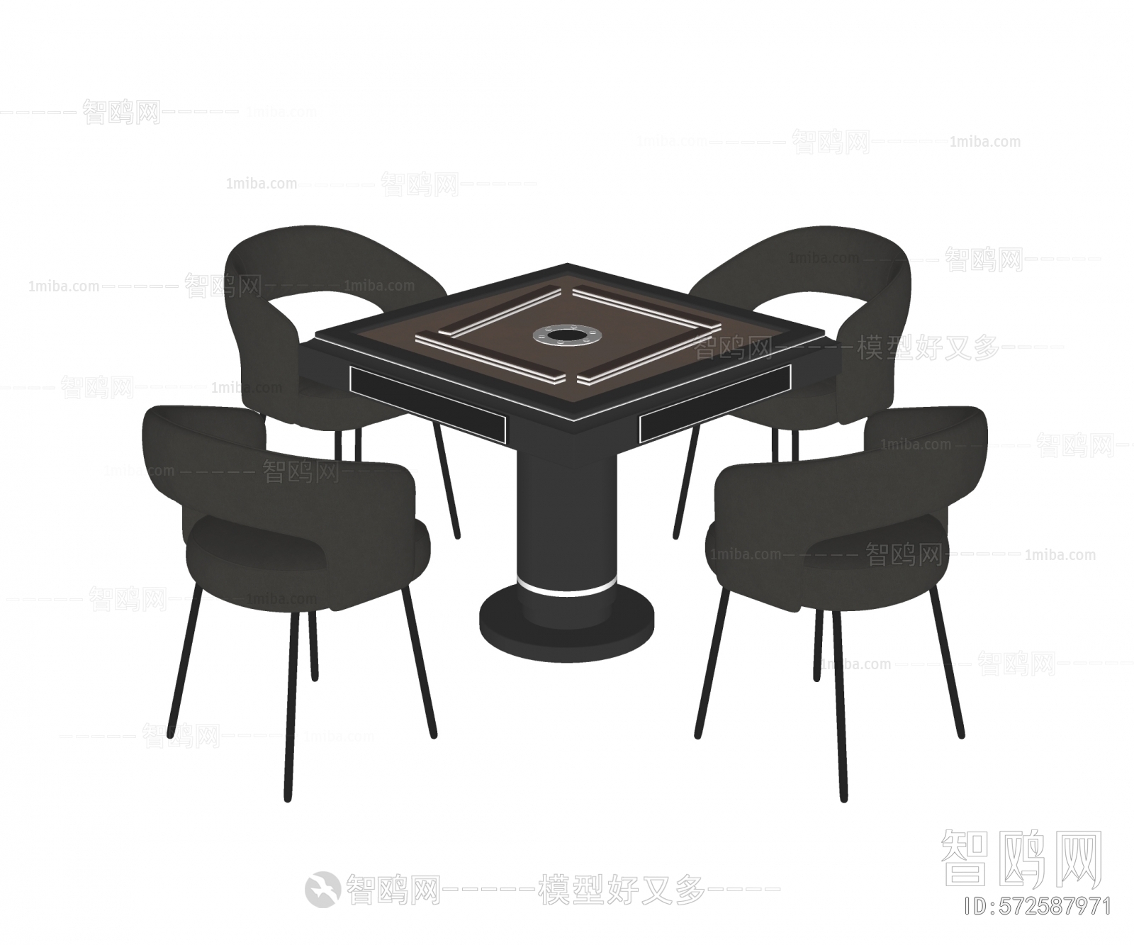 现代麻将桌椅