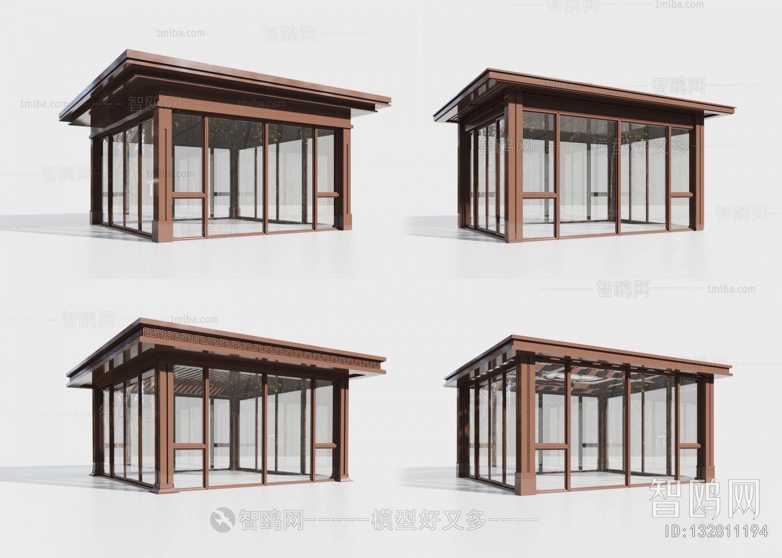 New Chinese Style Glass Sun Room