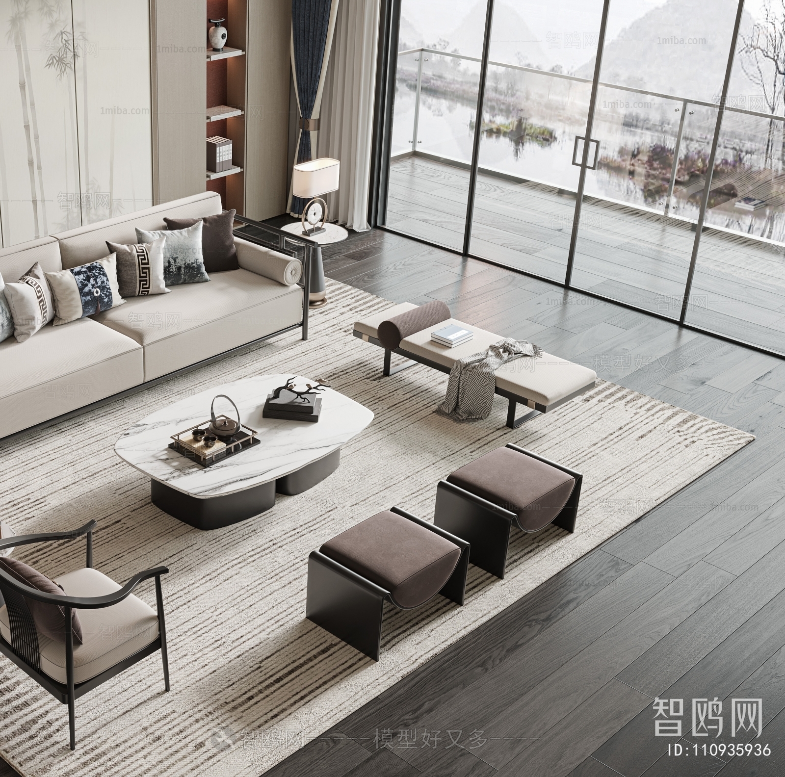 New Chinese Style Sofa Combination