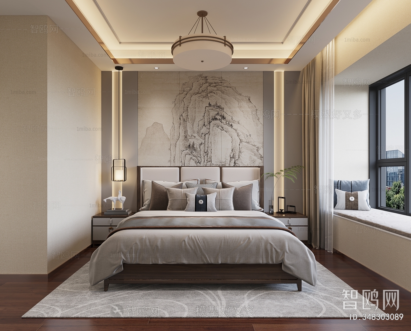 New Chinese Style Bedroom