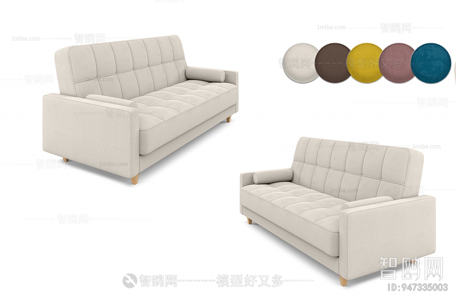 Nordic Style Three-seat Sofa