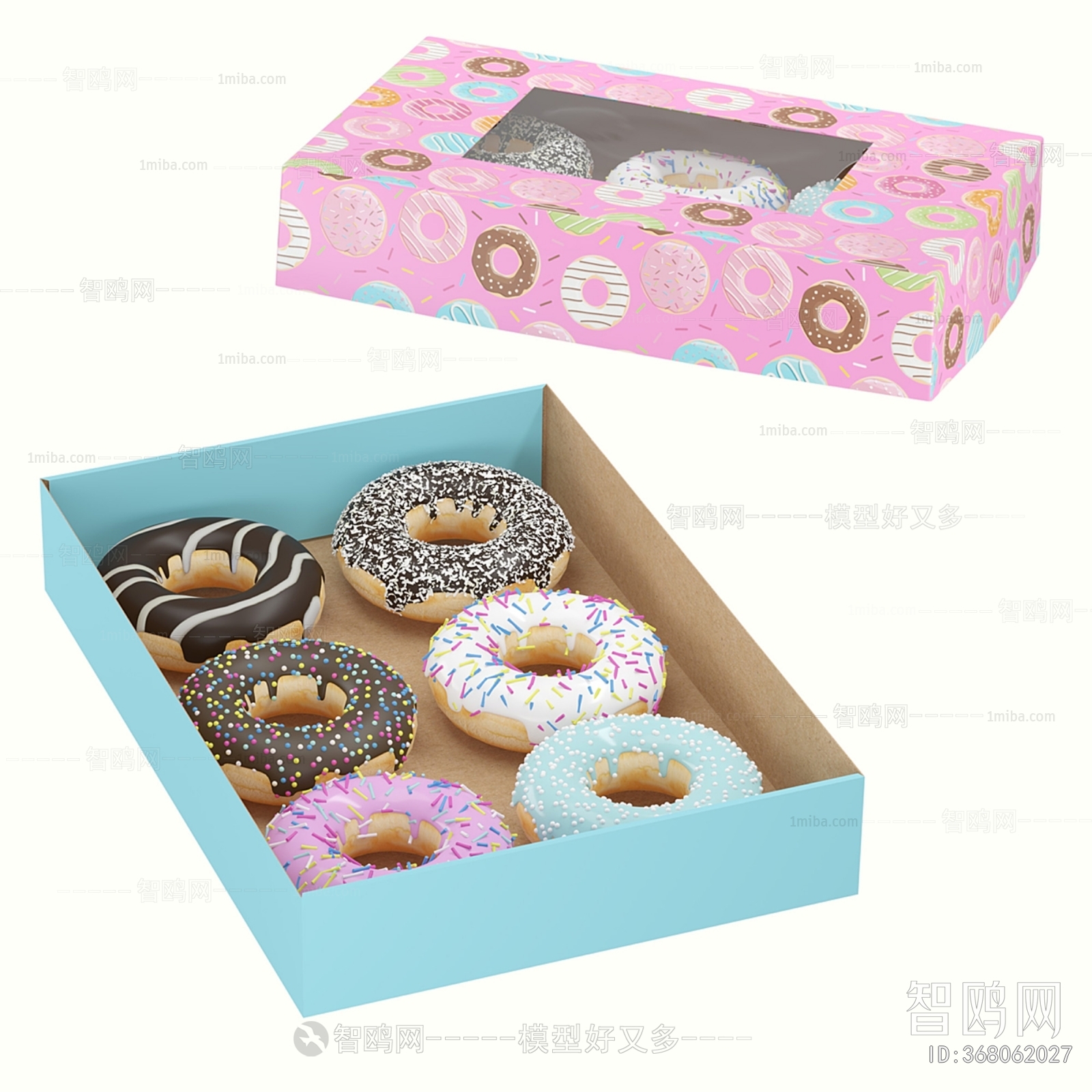 现代甜甜圈盒