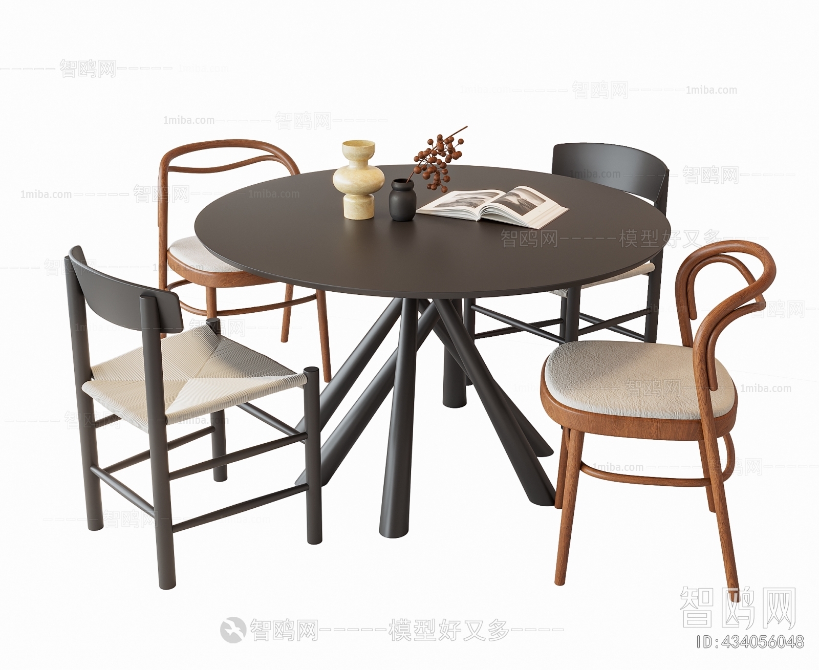现代圆形餐桌椅