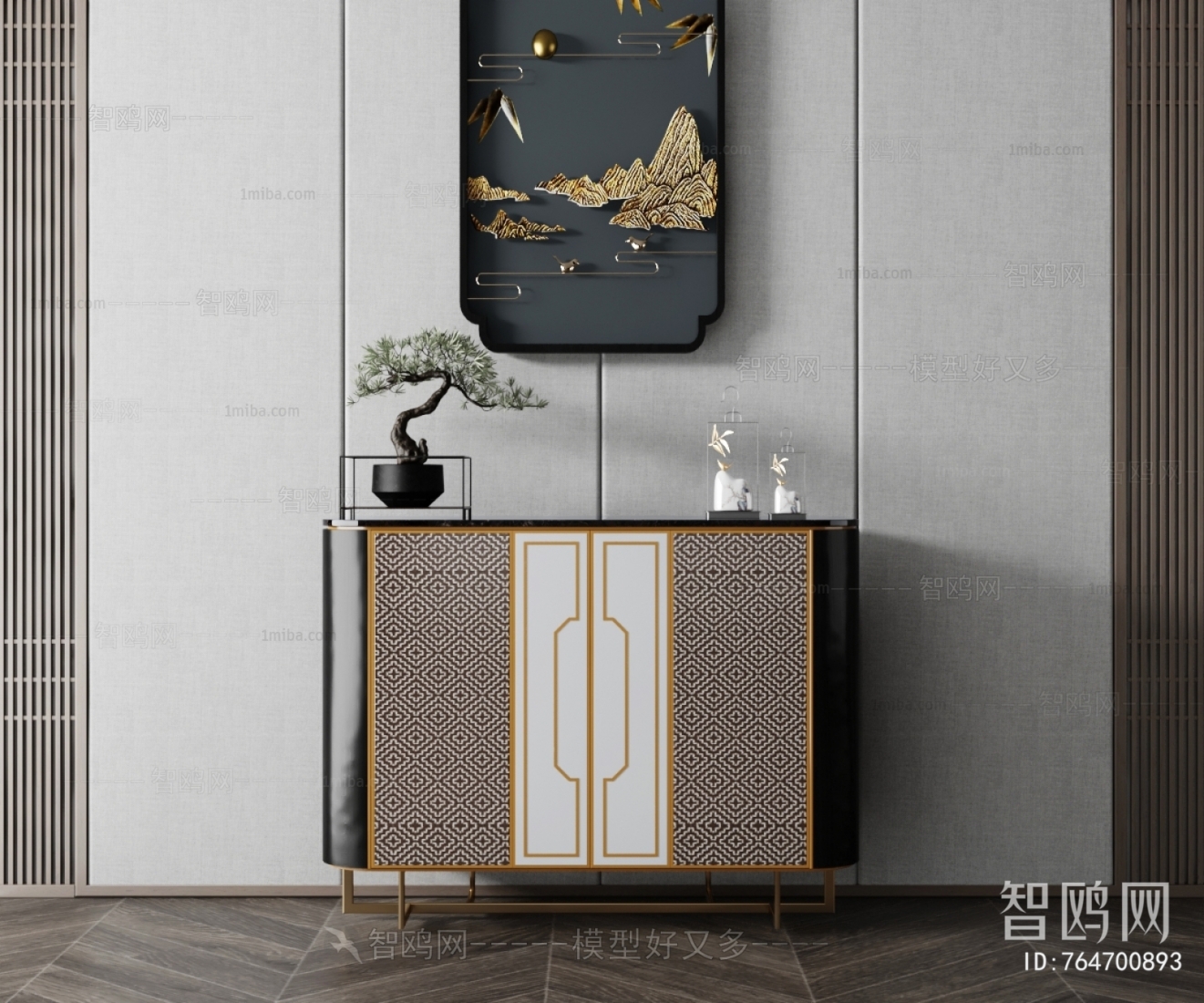 New Chinese Style Entrance Cabinet