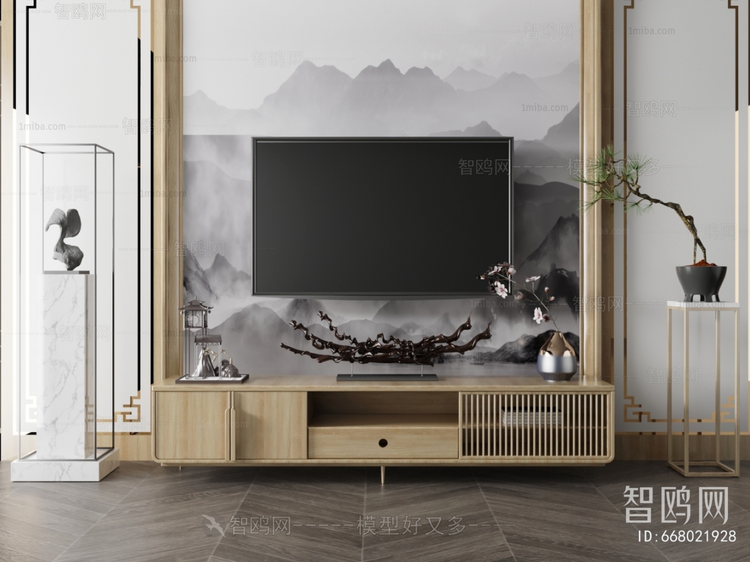 New Chinese Style TV Cabinet