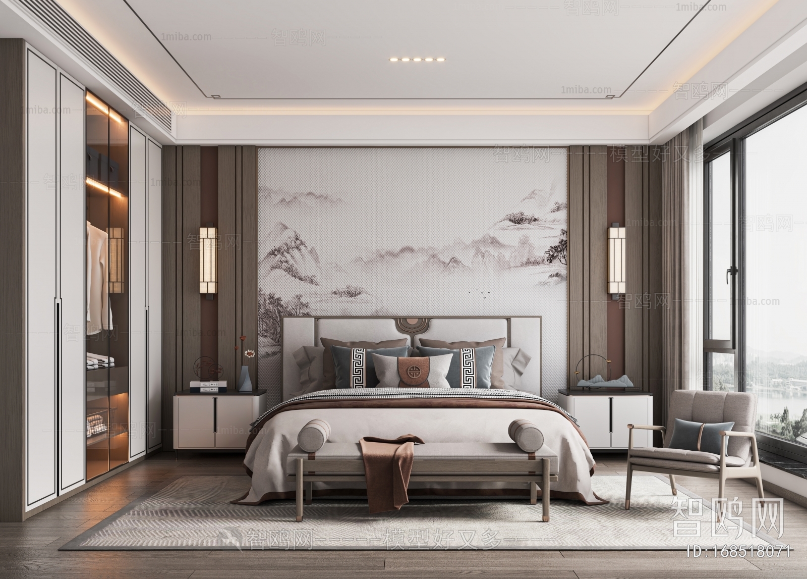 New Chinese Style Bedroom