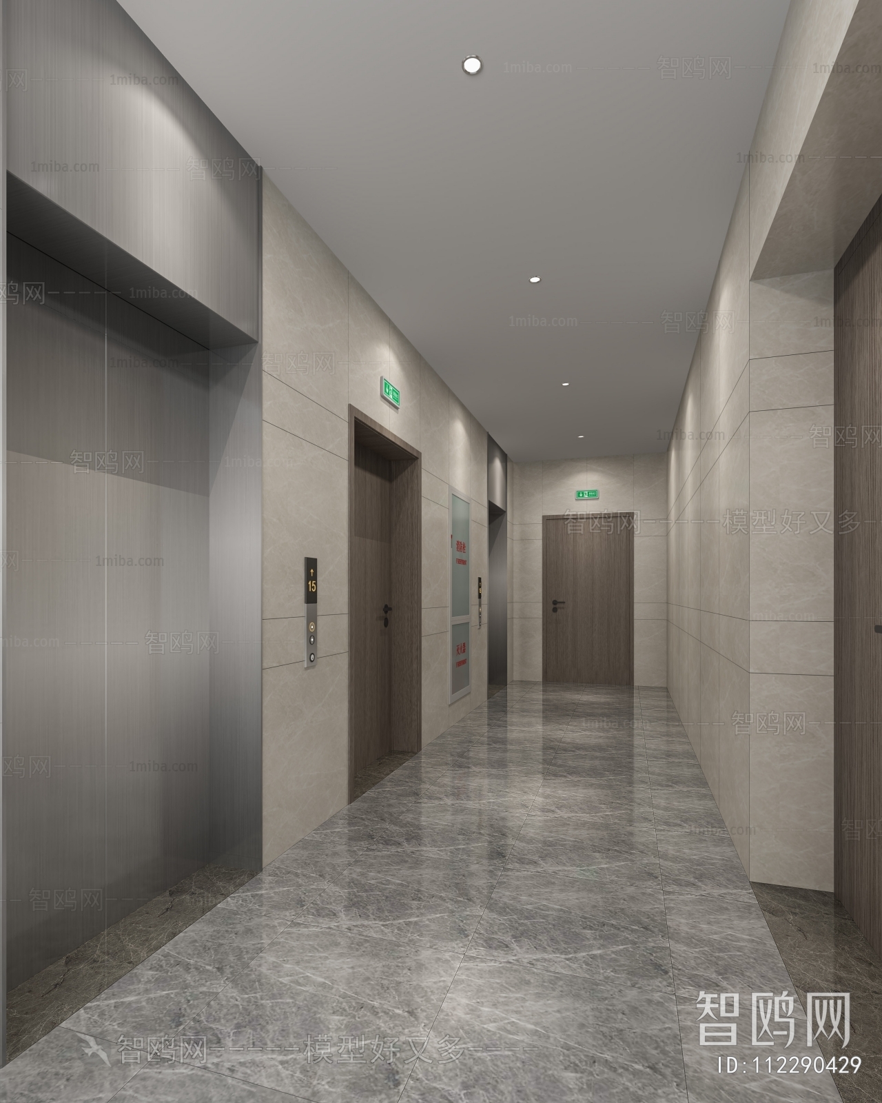 Modern Office Elevator Hall