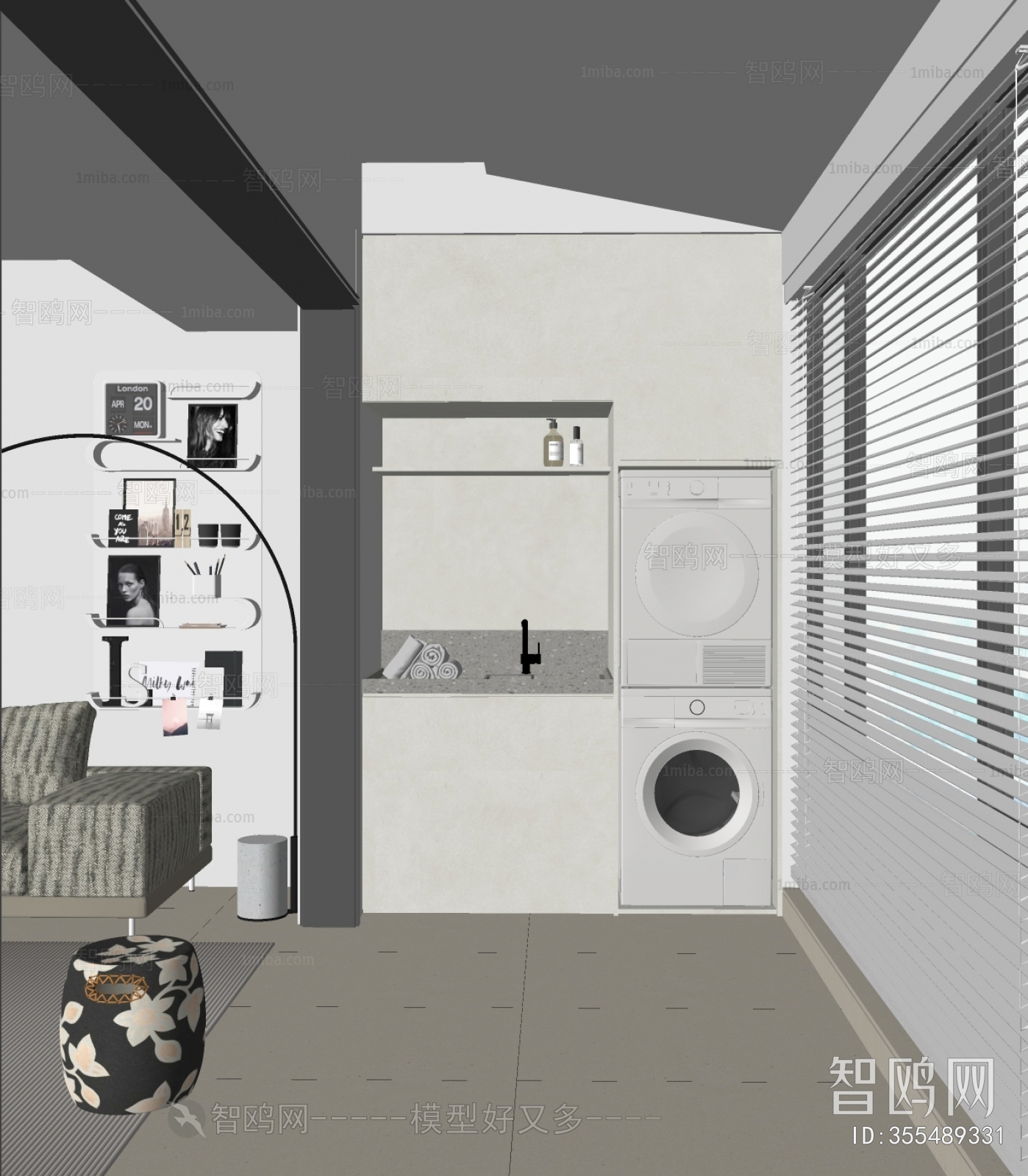 Modern Balcony Laundry Room