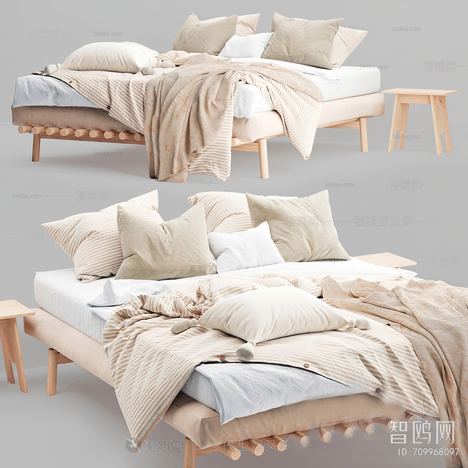 Modern Nordic Style Double Bed