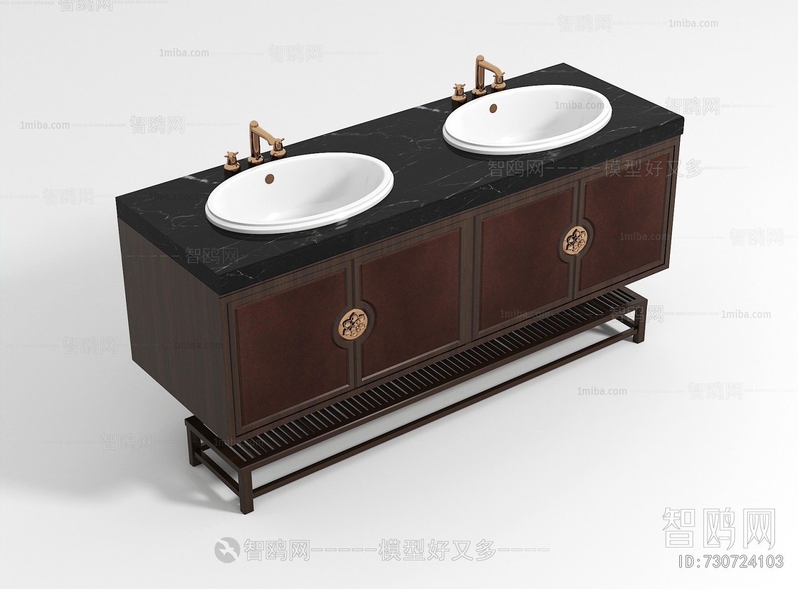 新中式卫浴柜 洗手盆