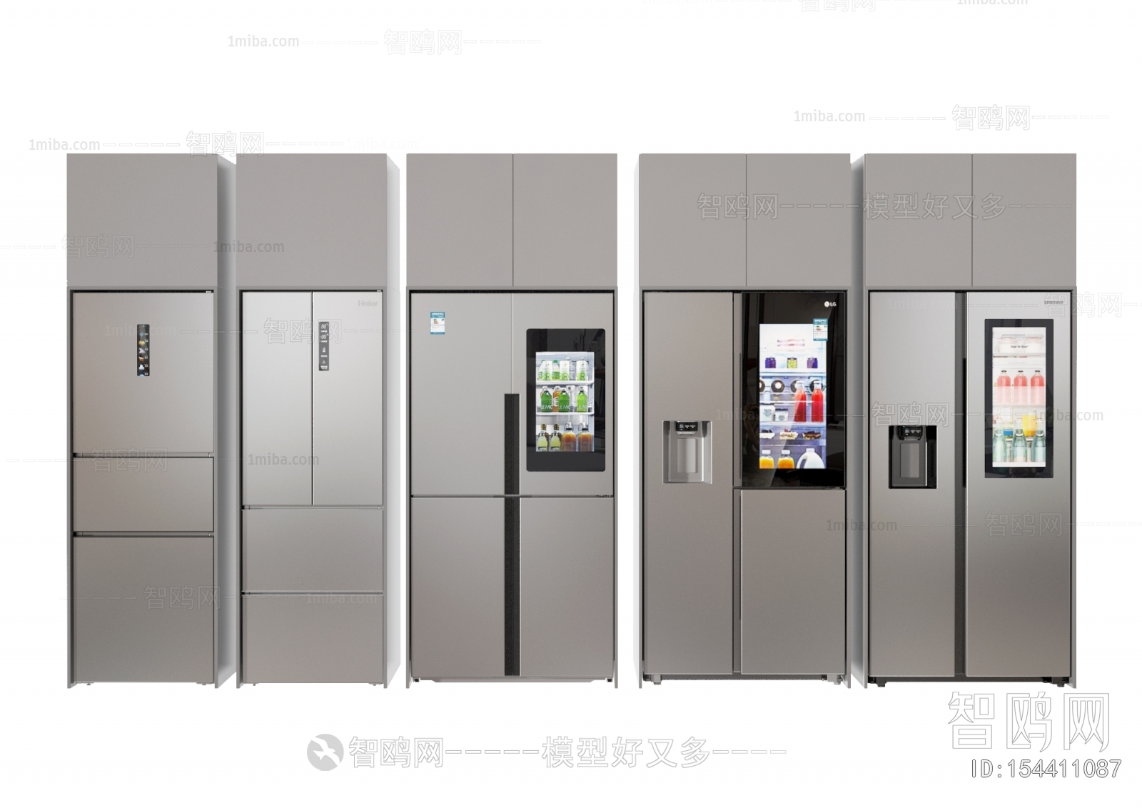 现代家电冰箱3D模型下载