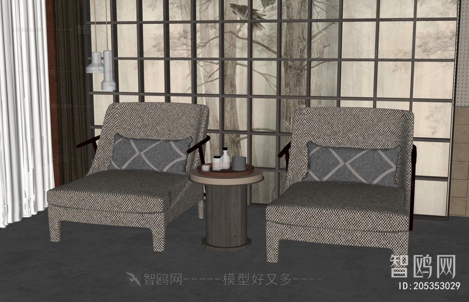 New Chinese Style Lounge Chair