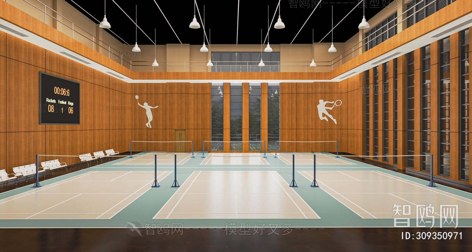 Modern Indoor Badminton Court