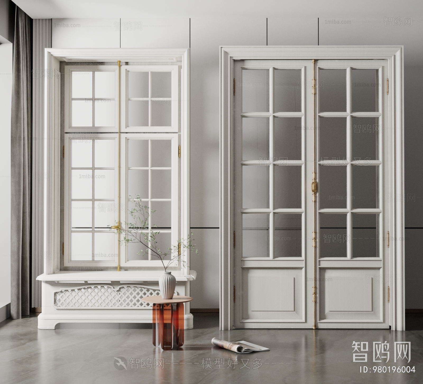 Simple European Style Double Door