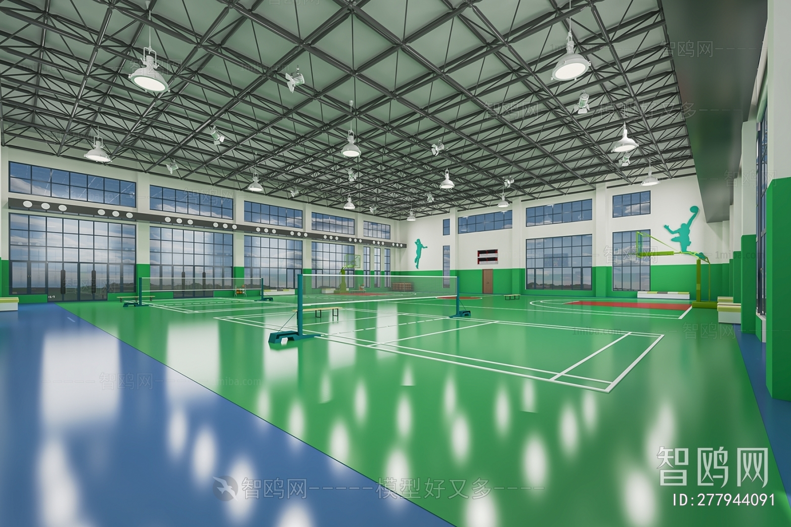 现代网球羽毛球场
