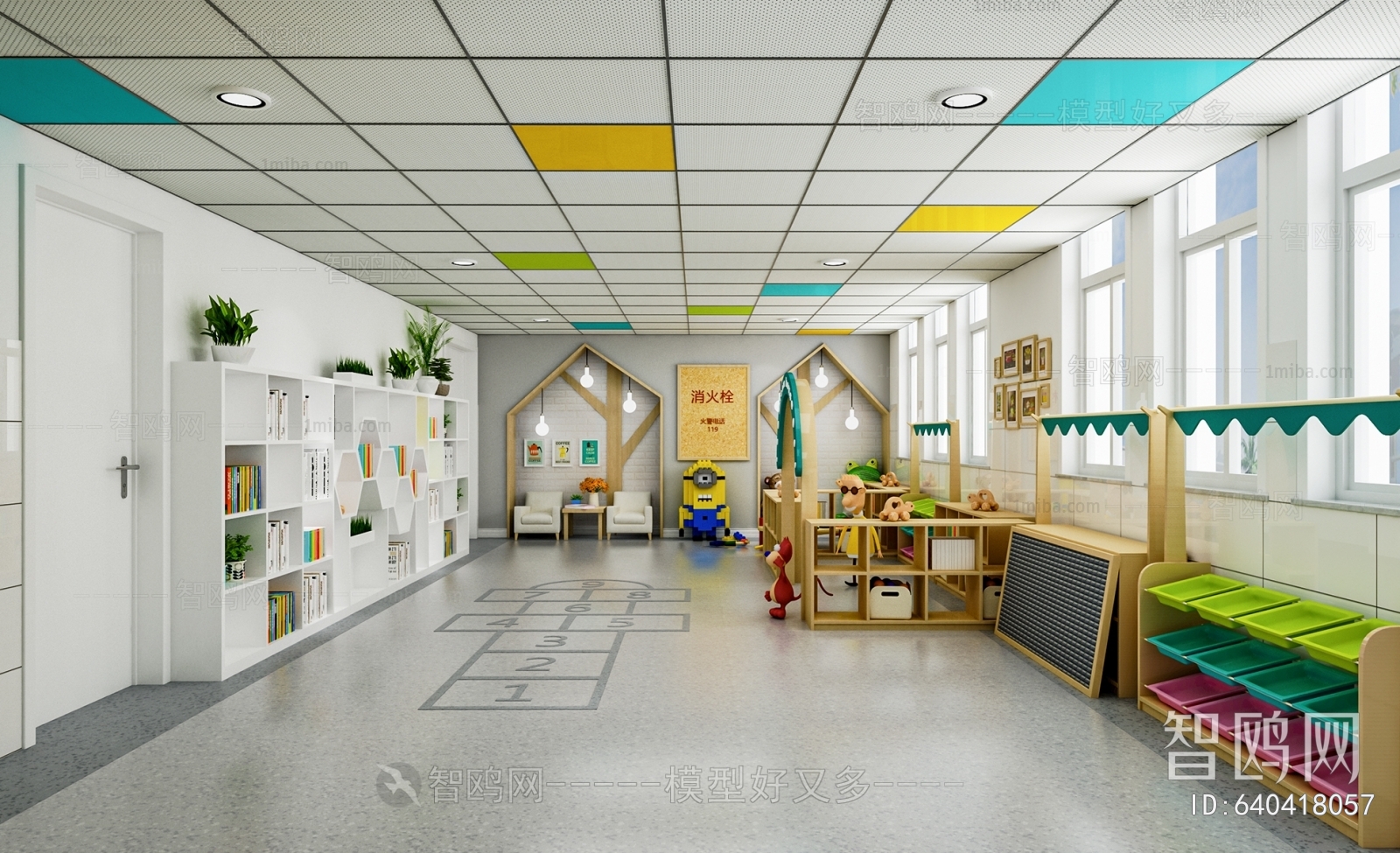 现代幼儿园娱乐室