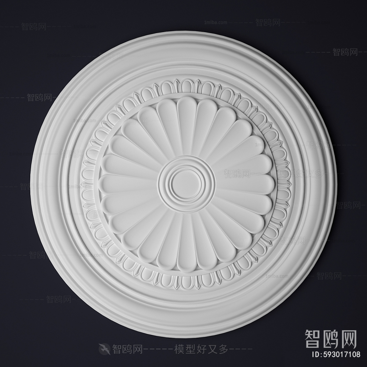 European Style Plaster Carved Top Plate