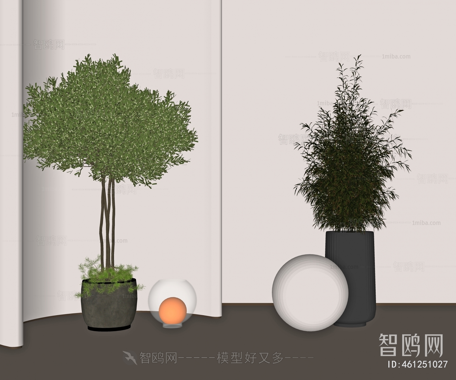 Modern Ground Green Plant Potted Plants