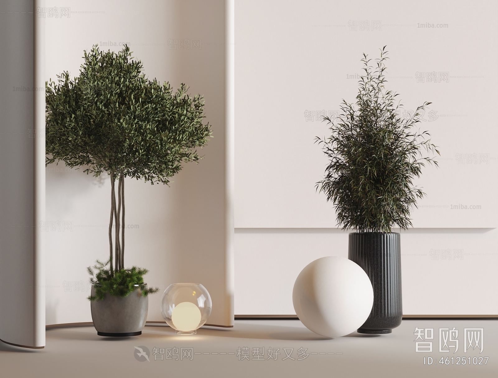 Modern Ground Green Plant Potted Plants